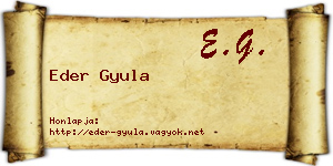 Eder Gyula névjegykártya